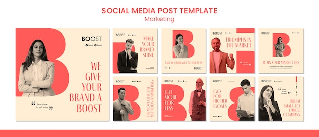 Progettazione del modello di post di instagram di marketing