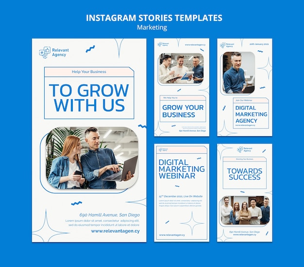 Marketing instagram storeis design template