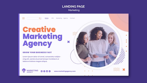 Marketing landing page template