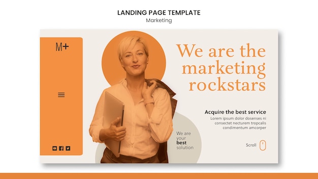 Marketing landing page template
