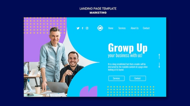 Marketing landing page template