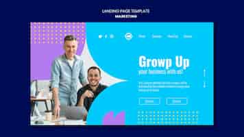 Free PSD marketing landing page template