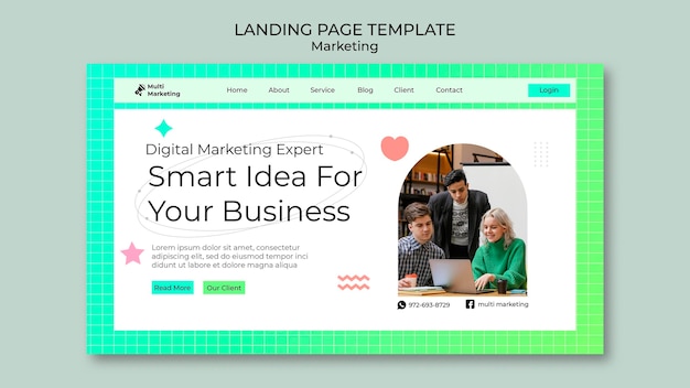 Free PSD marketing landing page template