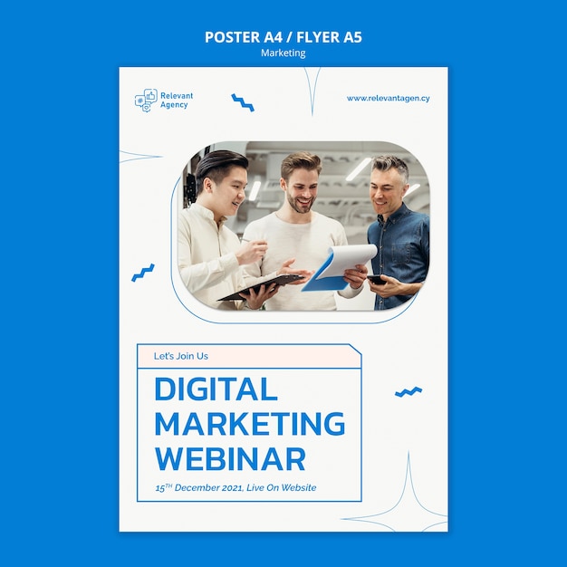 Free PSD marketing poster or flyer design template