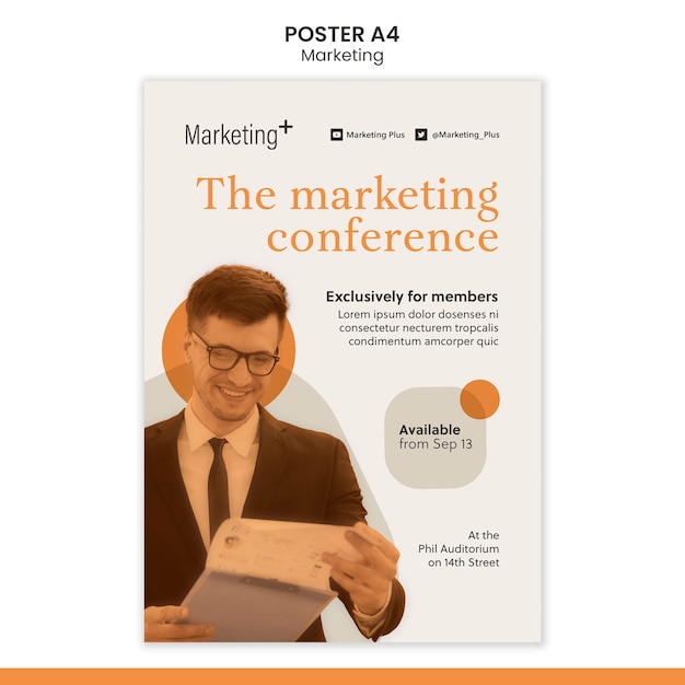 Marketing poster template with photo