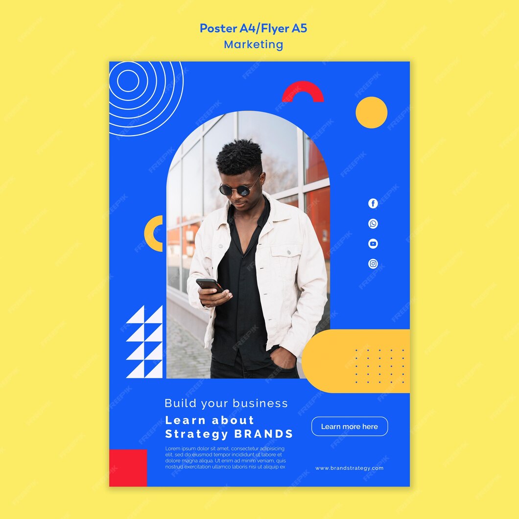 Free PSD Marketing poster template Free PSD Marketing poster template