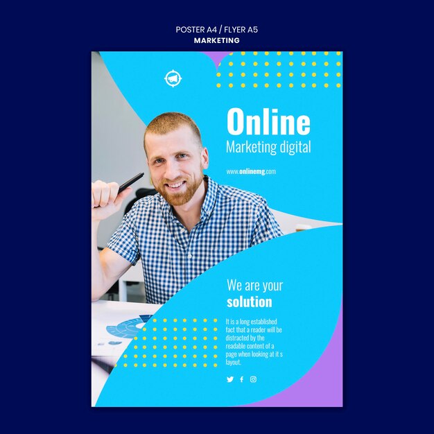 Marketing print template with photo