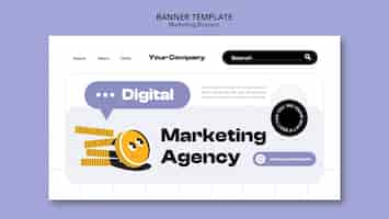 Free PSD marketing strategy banner template