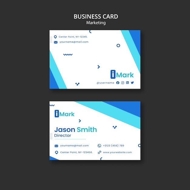 Free PSD marketing strategy business card template