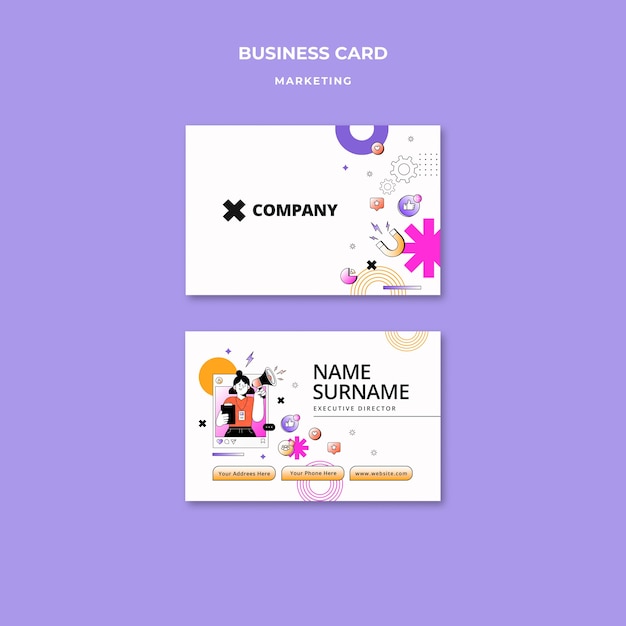 Marketing strategy business card template