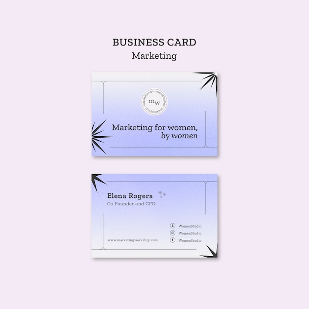 Free PSD marketing strategy business card template