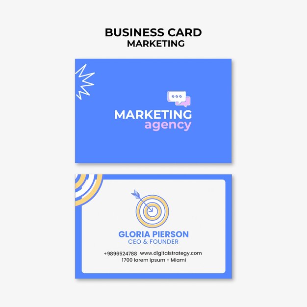 Marketing strategy business card template