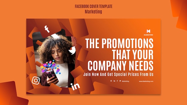 Free PSD marketing strategy facebook cover template