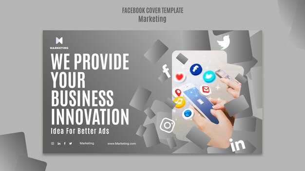 Free PSD marketing strategy facebook cover template