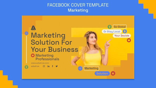 Free PSD marketing strategy facebook cover