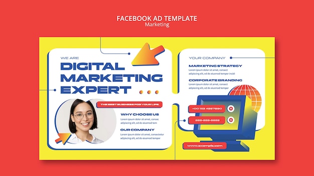 Marketing strategy facebook template