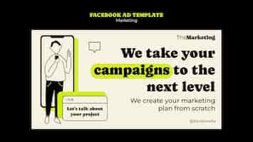 PSD gratuito modello di strategia di marketing di facebook