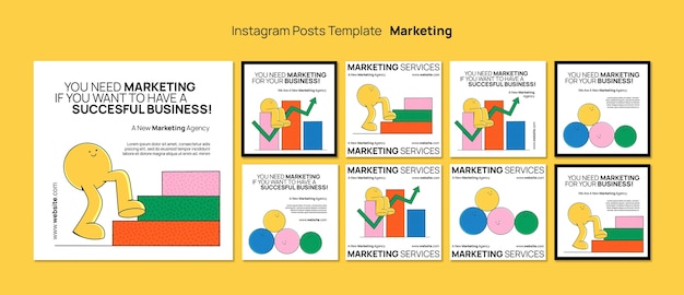 Free PSD marketing strategy instagram posts