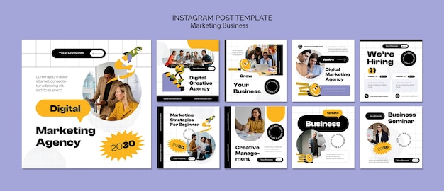 Free PSD marketing strategy instagram posts