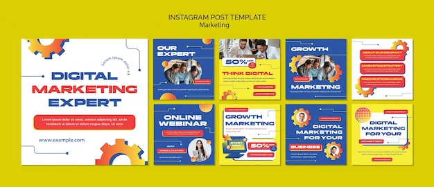 Free PSD marketing strategy instagram posts