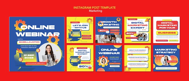 Free PSD marketing strategy instagram posts