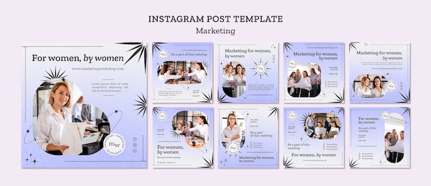 Free PSD marketing strategy instagram posts