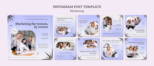 PSD Templates for Marketing Strategy Instagram Posts – Free Stock Photos