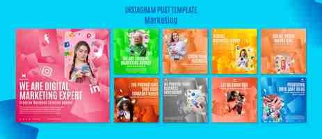 Free PSD marketing strategy instagram posts