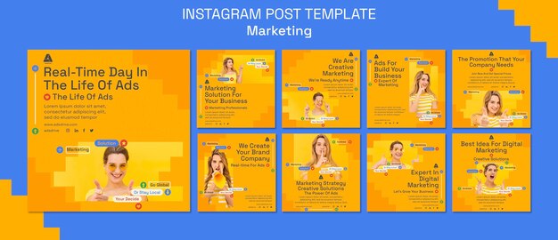 Free PSD marketing strategy instagram posts