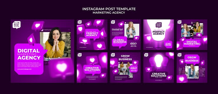 Free PSD marketing strategy  instagram posts