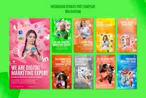 Free PSD marketing strategy instagram stories template