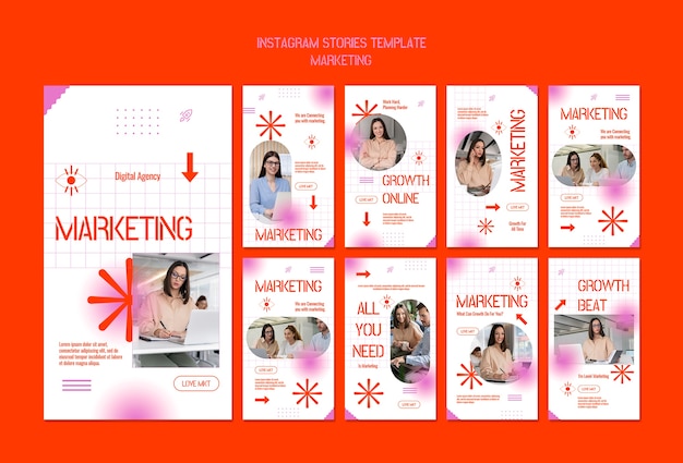 Free PSD marketing strategy  instagram stories