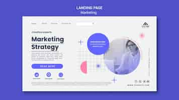 Free PSD marketing strategy landing page template