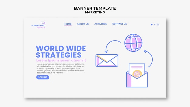 Free PSD marketing strategy landing page