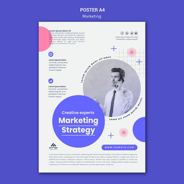 Marketing strategy poster template