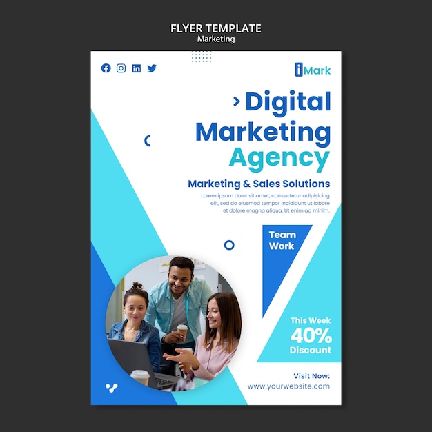 Free PSD marketing strategy poster template