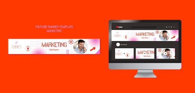 Marketing strategy youtube banner template