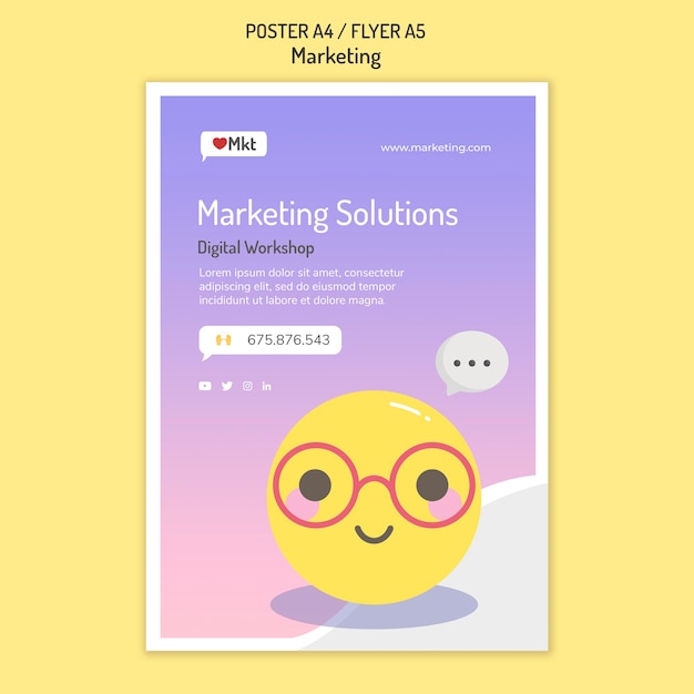 Free PSD marketing workshop poster template