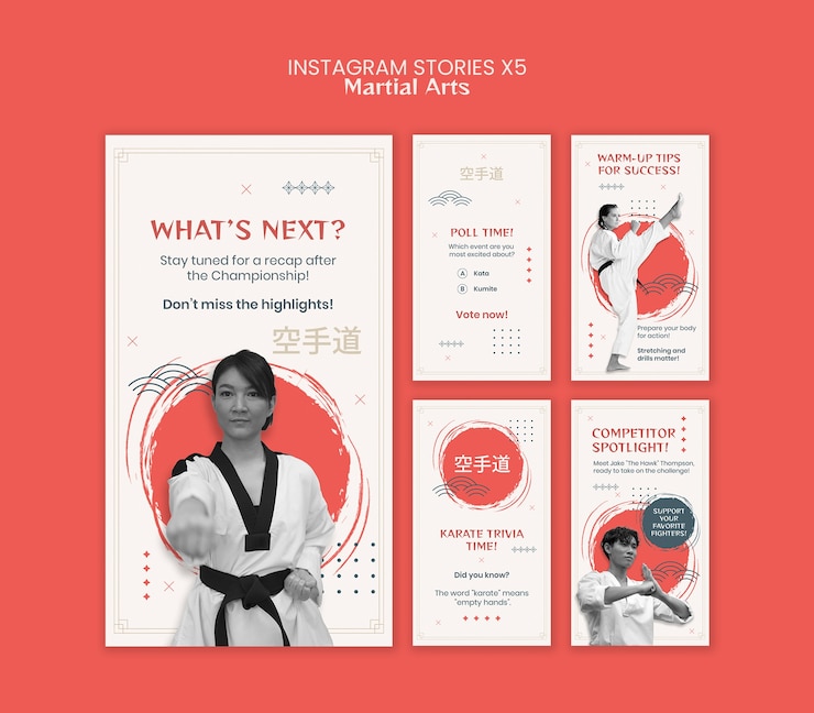 Free PSD martial arts instagram template design
