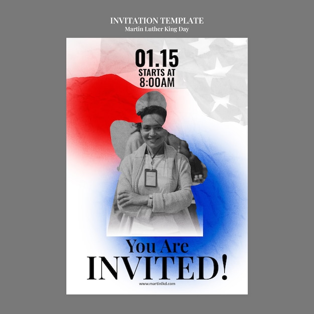 무료 PSD 마틴 루터 킹의 날 축하 초대