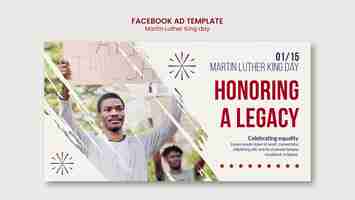 PSD gratuito template di facebook del giorno di martin luther king