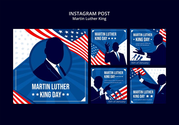 Free PSD martin luther king day instagram post template design