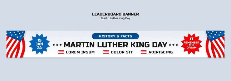 Free PSD martin luther king day leaderboard banner template design