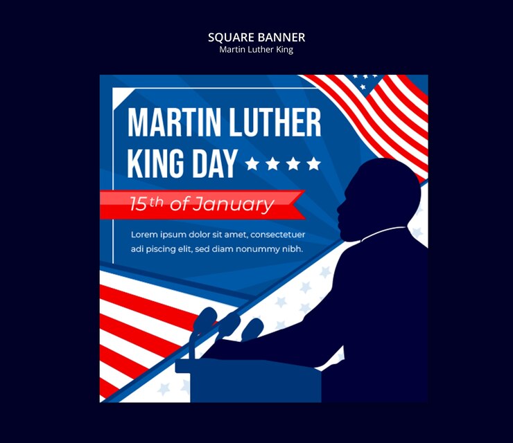 Free PSD martin luther king day square banner template design