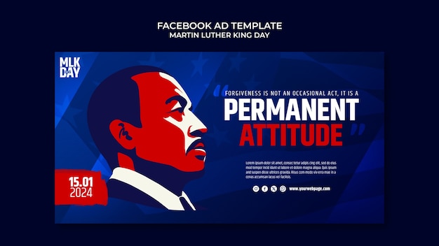 PSD gratuito disegno del modello del giorno di martin luther king