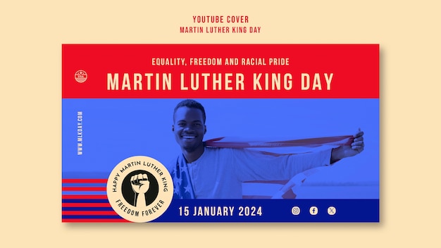 PSD gratuito disegno del modello del giorno di martin luther king