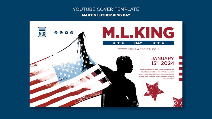 免費 PSD 馬丁·路德·金節的youtube封面