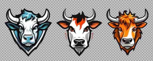 Free PSD mascot cow head collection