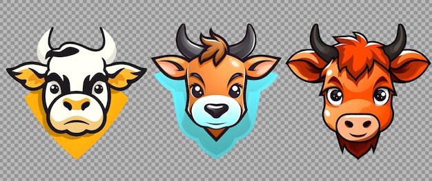 Free PSD mascot cute cow collection