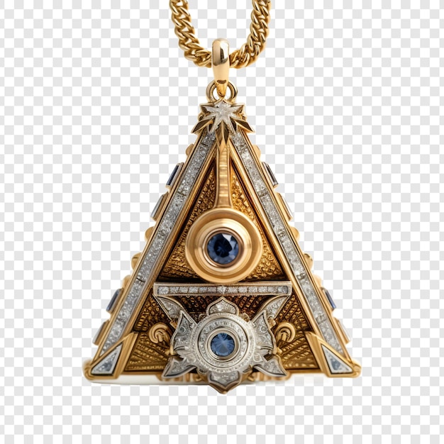 Free PSD masonic apron jewellery isolated on transparent background